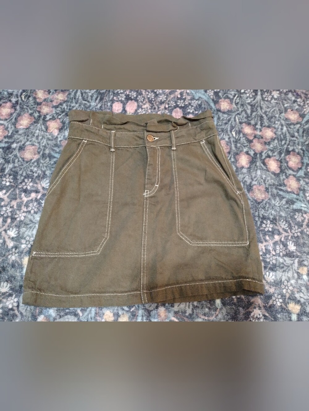 Free People Olive Green Mini Skirt